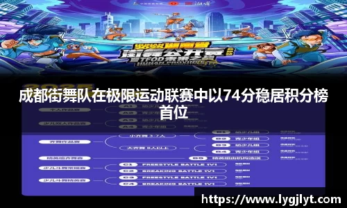 成都街舞队在极限运动联赛中以74分稳居积分榜首位